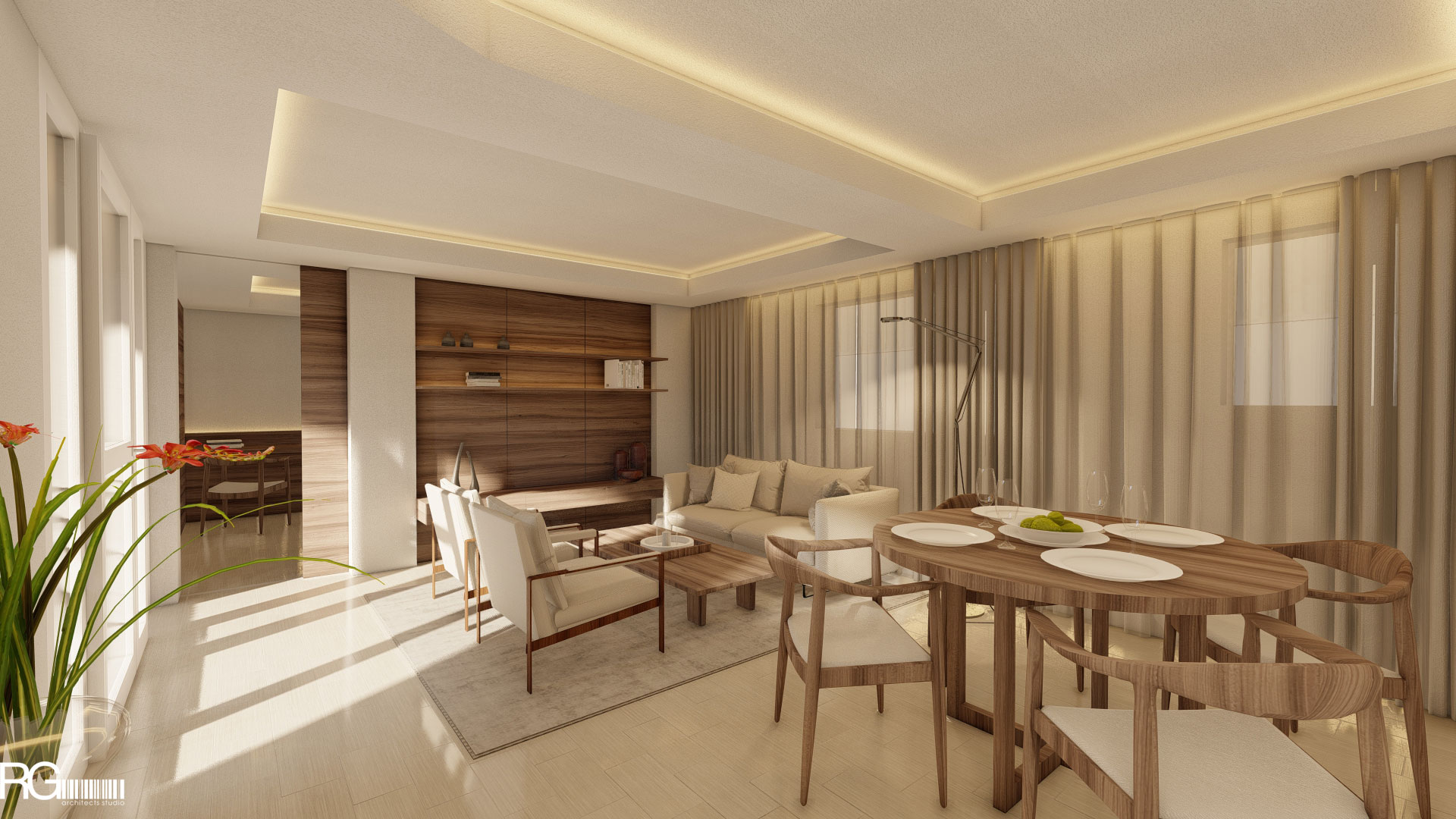 Návrh interiéru hotelového apartmánu v Hotelu Ponderosa, Tenerife, Kanárské ostrovy, od RG architects studio