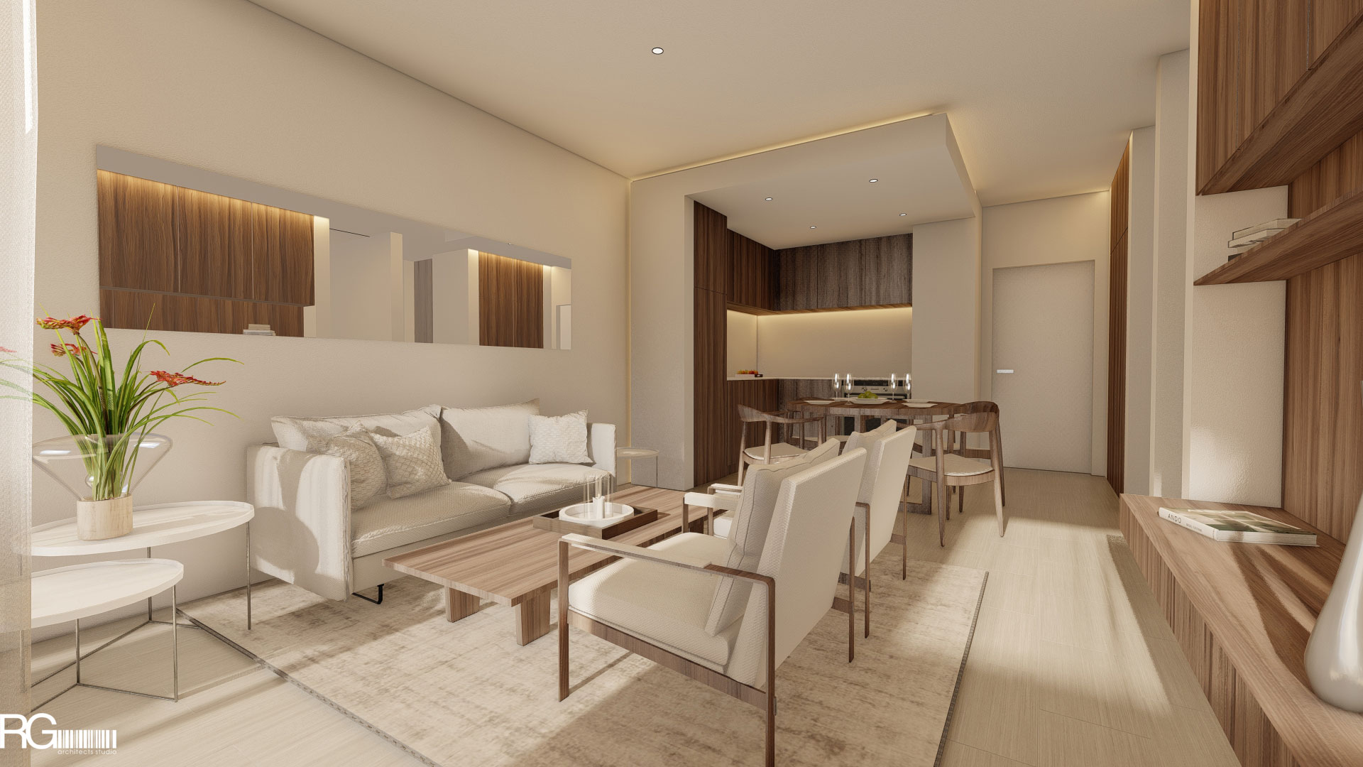 Návrh interiéru hotelového apartmánu v Playa Paradiso, Tenerife, Kanárské ostrovy, od RG architects studio