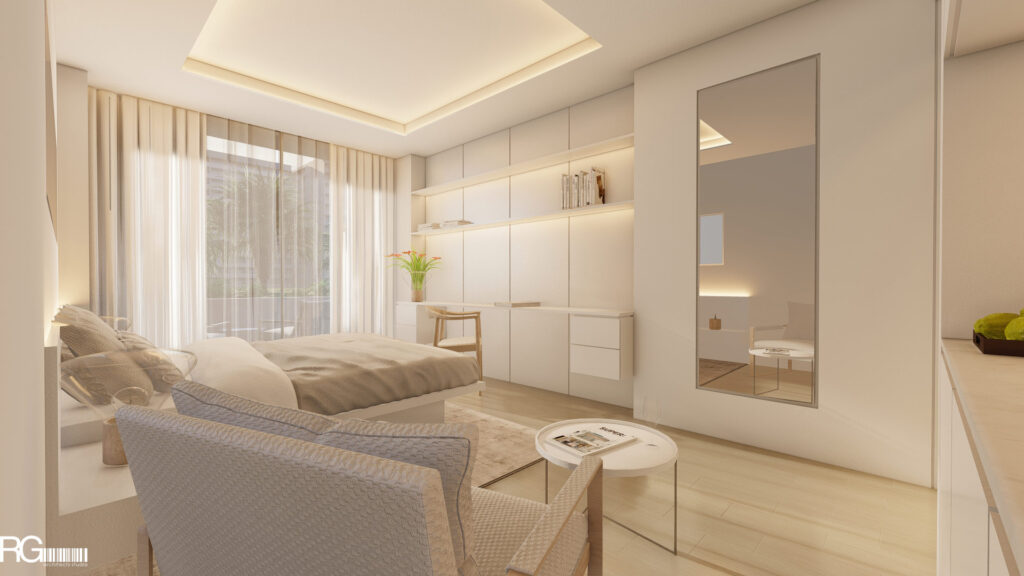 Návrh interiéru hotelového pokoje v Hotelu Ponderosa, Tenerife, Kanárské ostrovy – architekt Radomír Grafek (4)