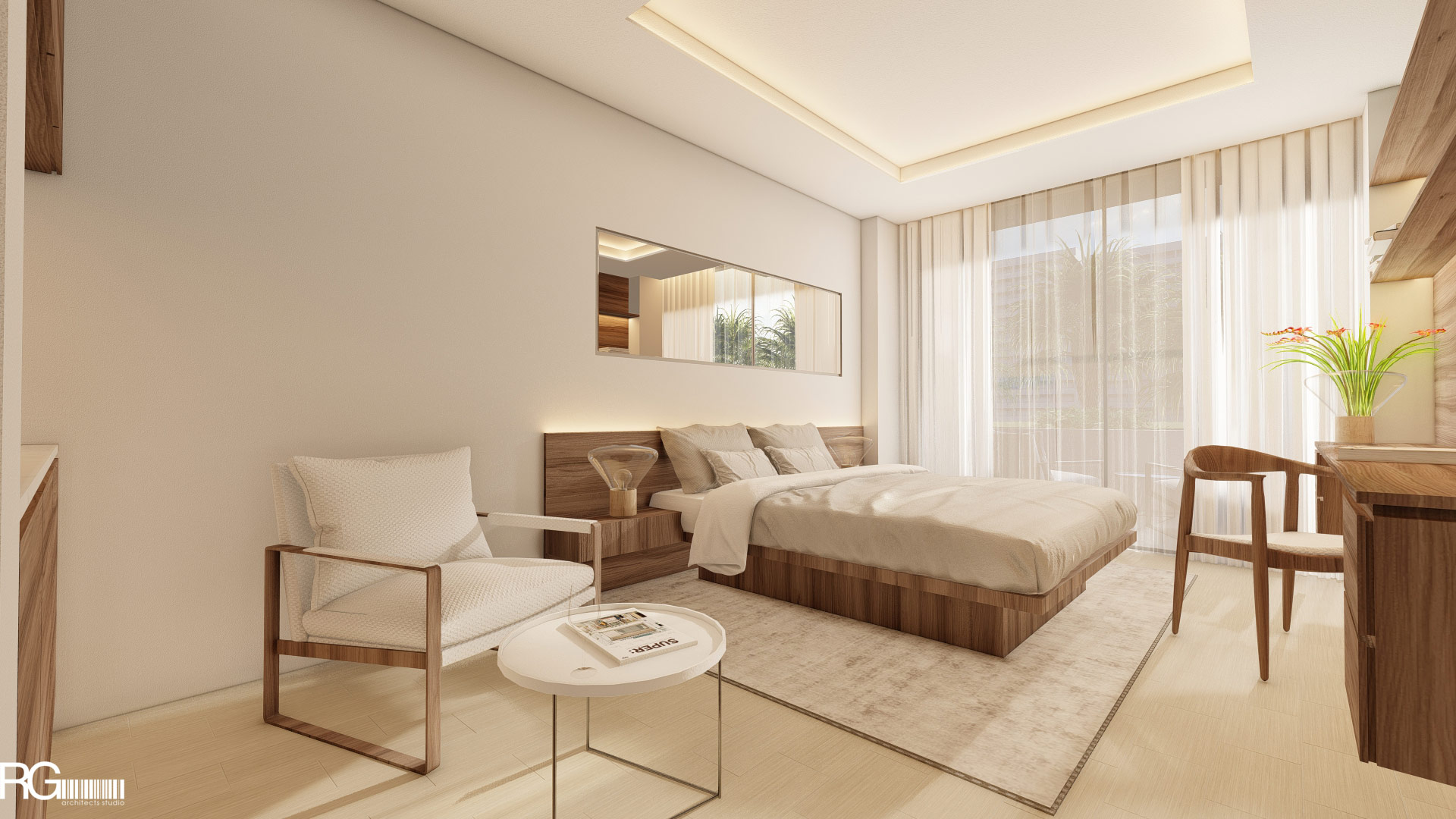 Návrh interiéru hotelového pokoje v Hotelu Ponderosa, Tenerife, Kanárské ostrovy, od RG architects studio (2)