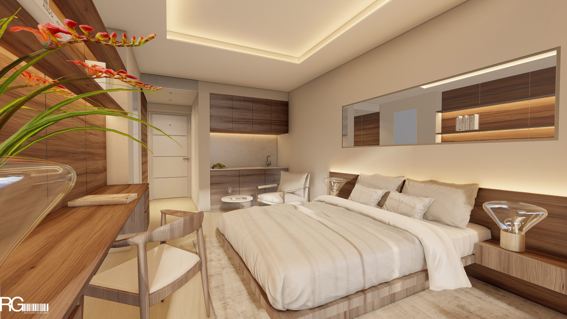 Návrh interiéru hotelového pokoje v Hotelu Ponderosa, Tenerife, Kanárské ostrovy, od RG architects studio (4)