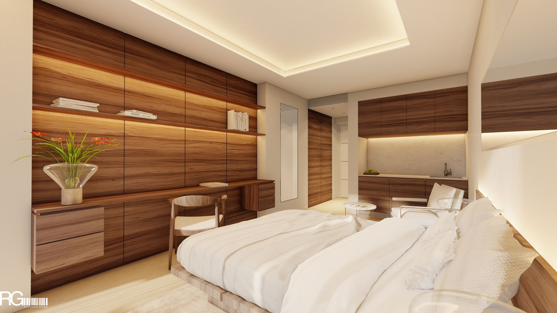 Návrh interiéru hotelového pokoje v Hotelu Ponderosa, Tenerife, Kanárské ostrovy, od RG architects studio
