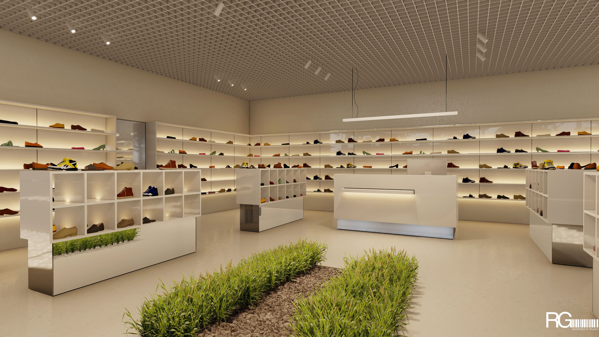 Návrh interiéru prodejny obuvi BAREFOOT Bosá noha, Liberec, od RG architects studio (1)
