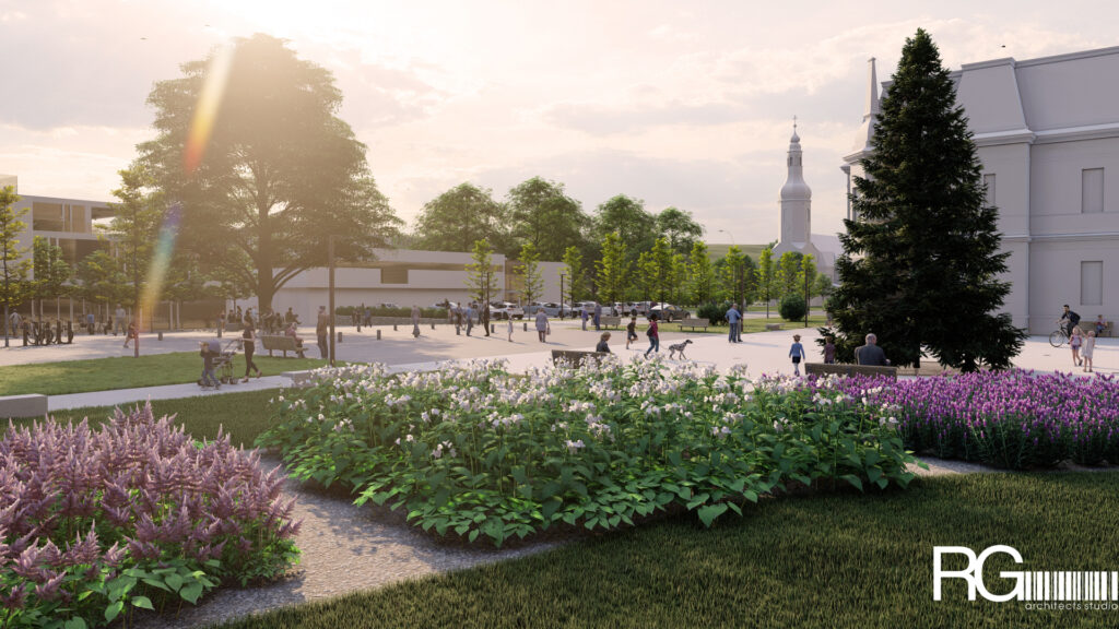 Rekonstrukce náměstí a středu města Velký Šenov – urbanistická studie – architekt Radomír Grafek