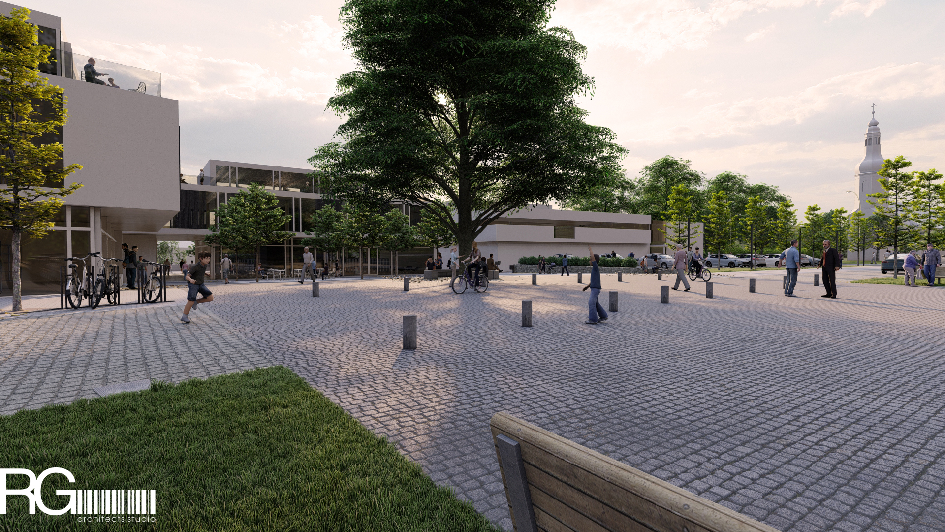 Rekonstrukce náměstí a středu města Velký Šenov – urbanistická studie od RG architects studio (04)