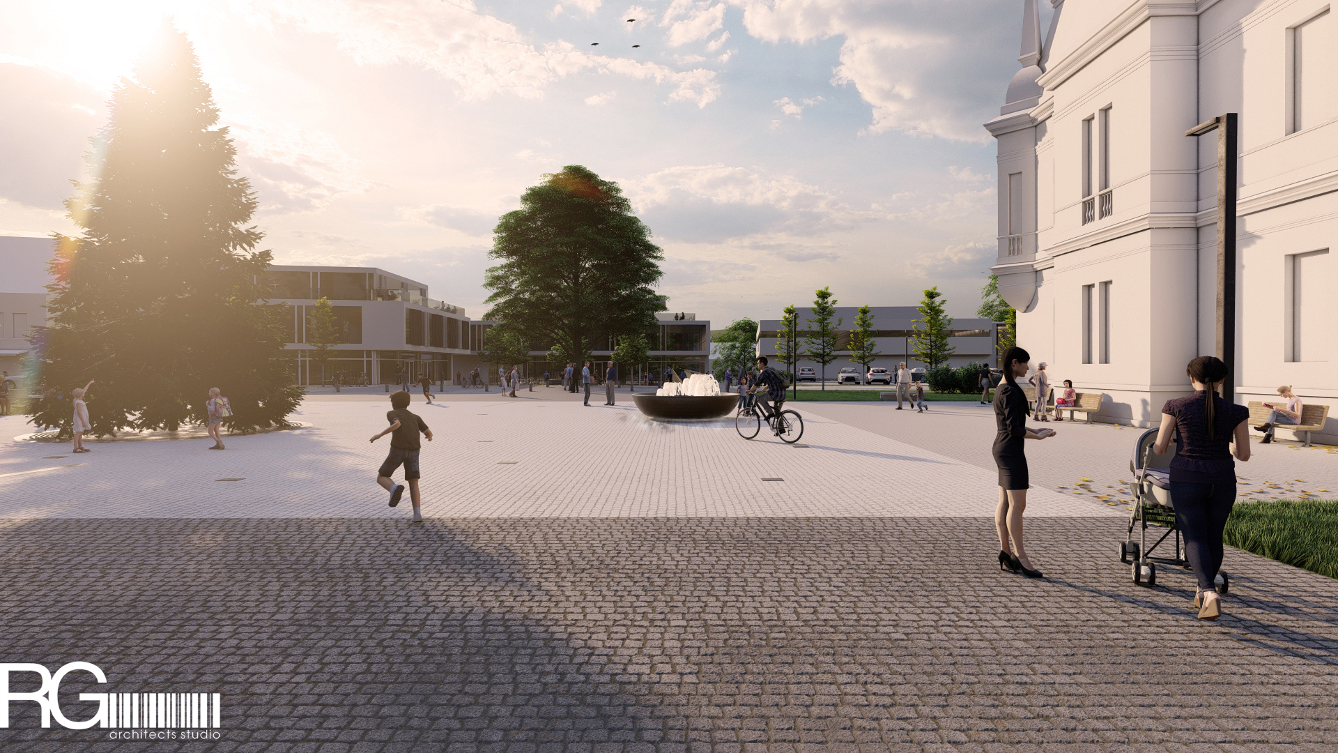 Rekonstrukce náměstí a středu města Velký Šenov – urbanistická studie od RG architects studio (05)