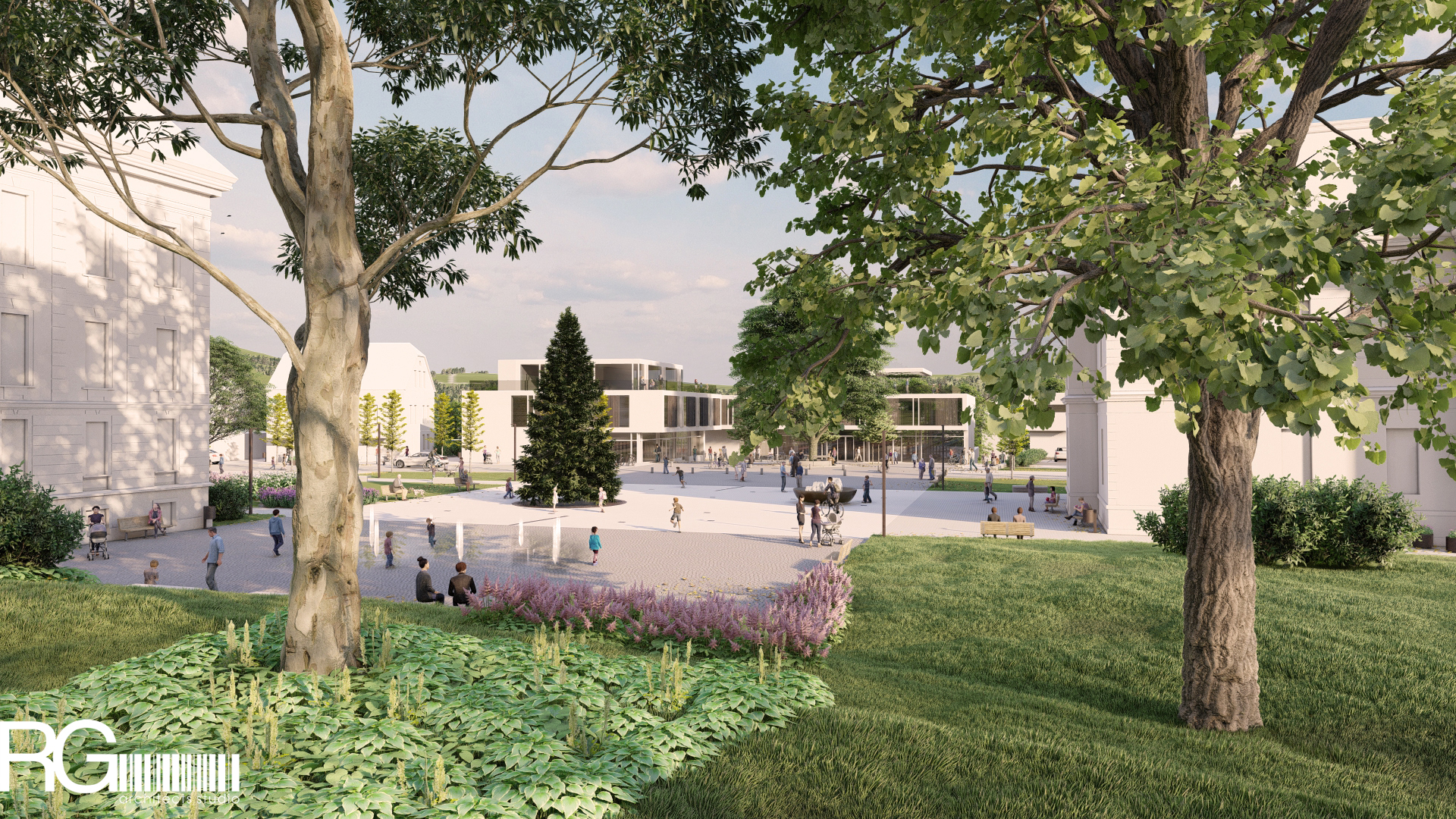 Rekonstrukce náměstí a středu města Velký Šenov – urbanistická studie od RG architects studio (06)