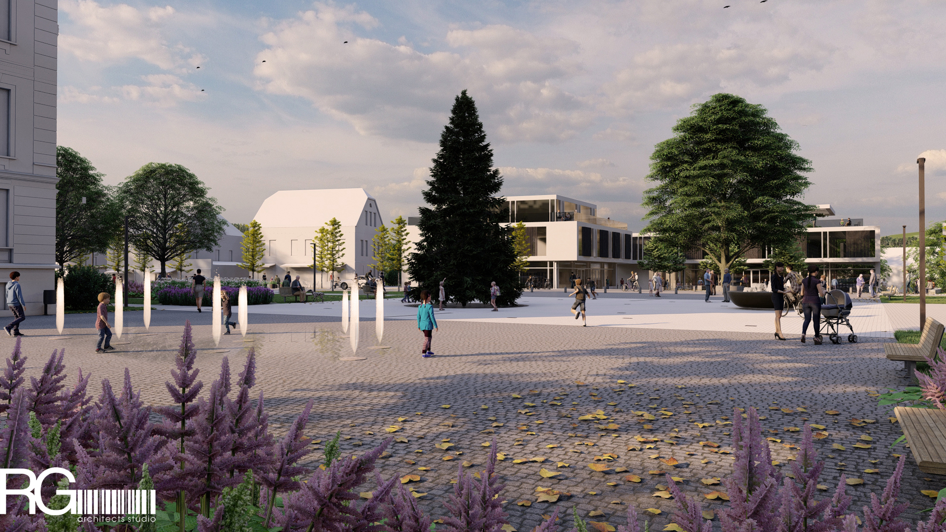 Rekonstrukce náměstí a středu města Velký Šenov – urbanistická studie od RG architects studio (07)