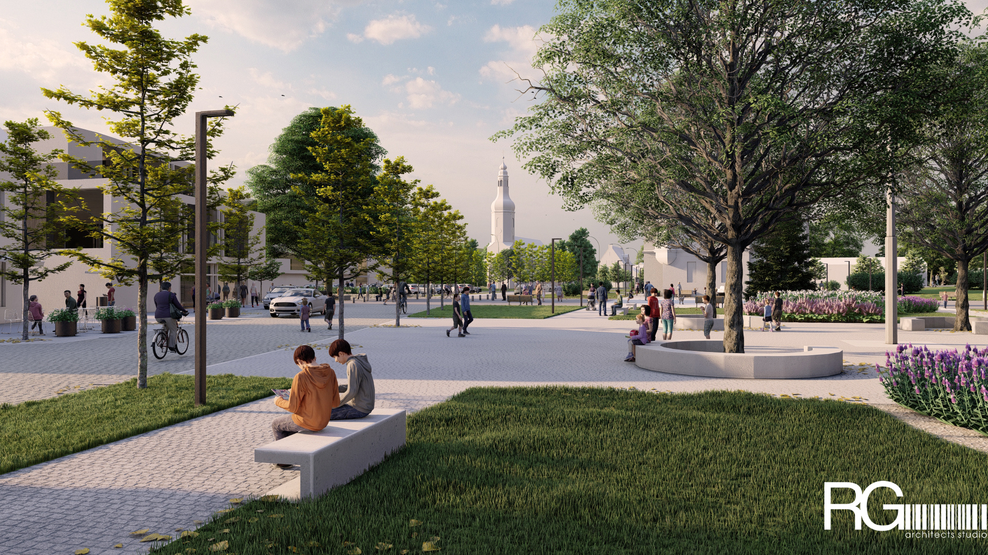 Rekonstrukce náměstí a středu města Velký Šenov – urbanistická studie od RG architects studio (22)