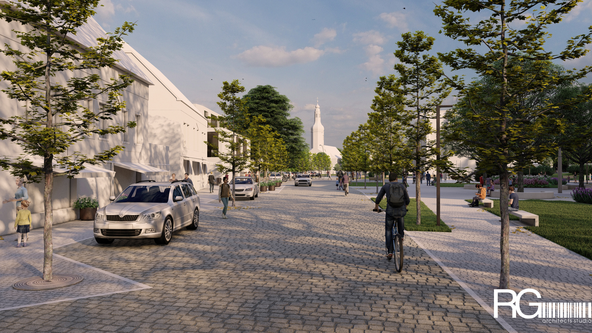Rekonstrukce náměstí a středu města Velký Šenov – urbanistická studie od RG architects studio (25)