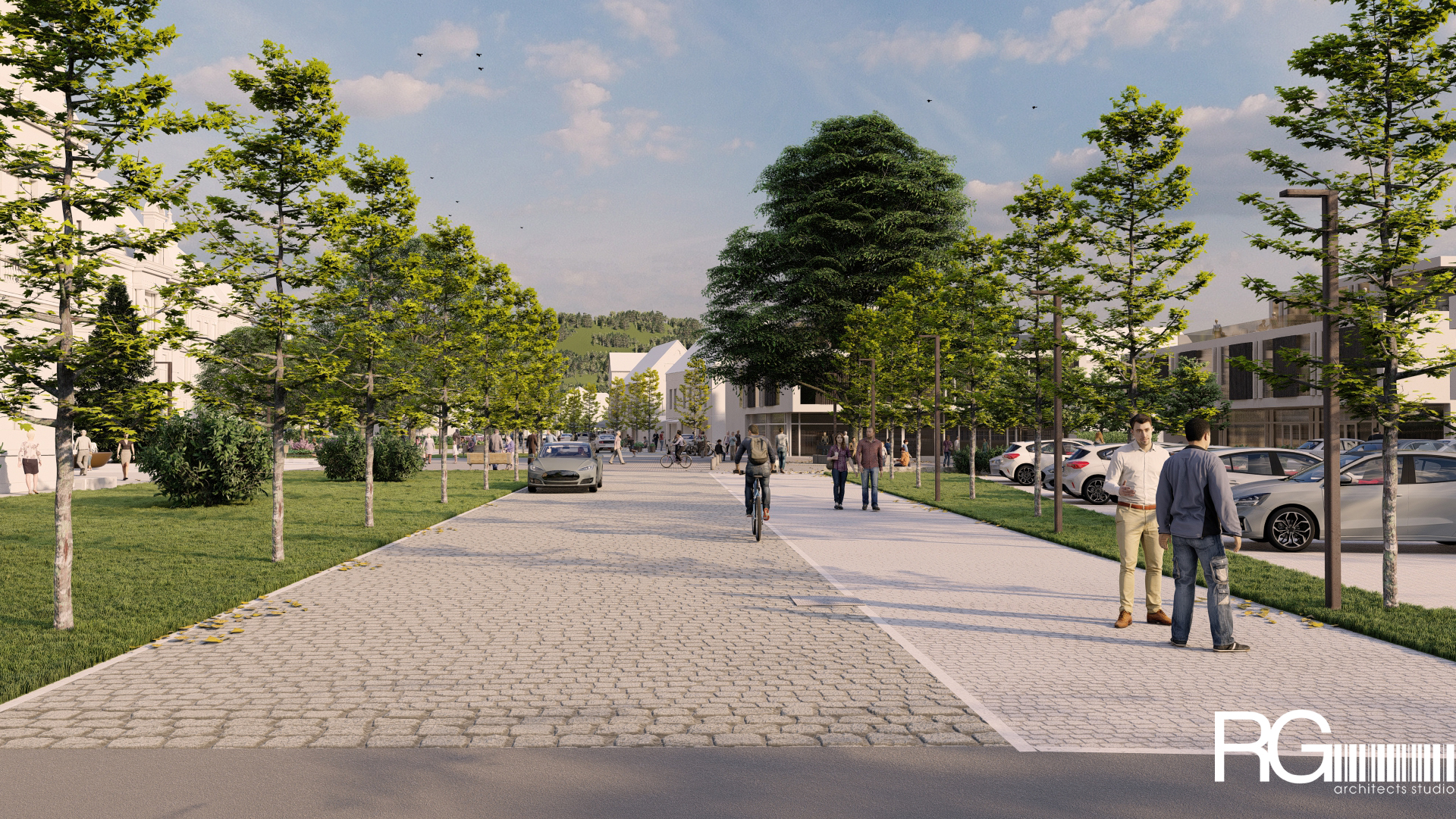 Rekonstrukce náměstí a středu města Velký Šenov – urbanistická studie od RG architects studio (30)