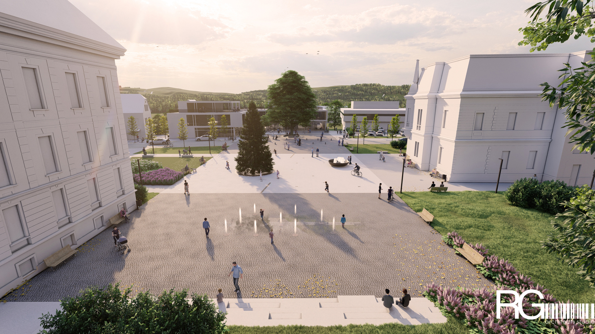 Rekonstrukce náměstí a středu města Velký Šenov – urbanistická studie od RG architects studio (33)