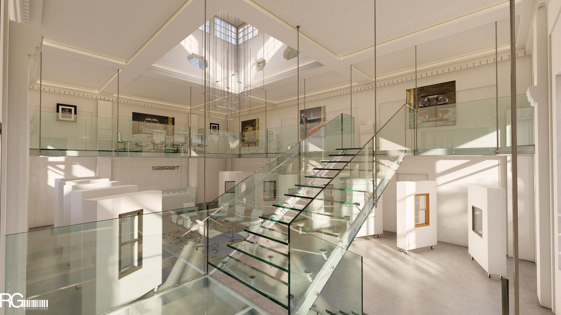 Návrh interiéru showroomu firmy SAMAT v Jiřetíně pod Jedlovou od RG architects studio