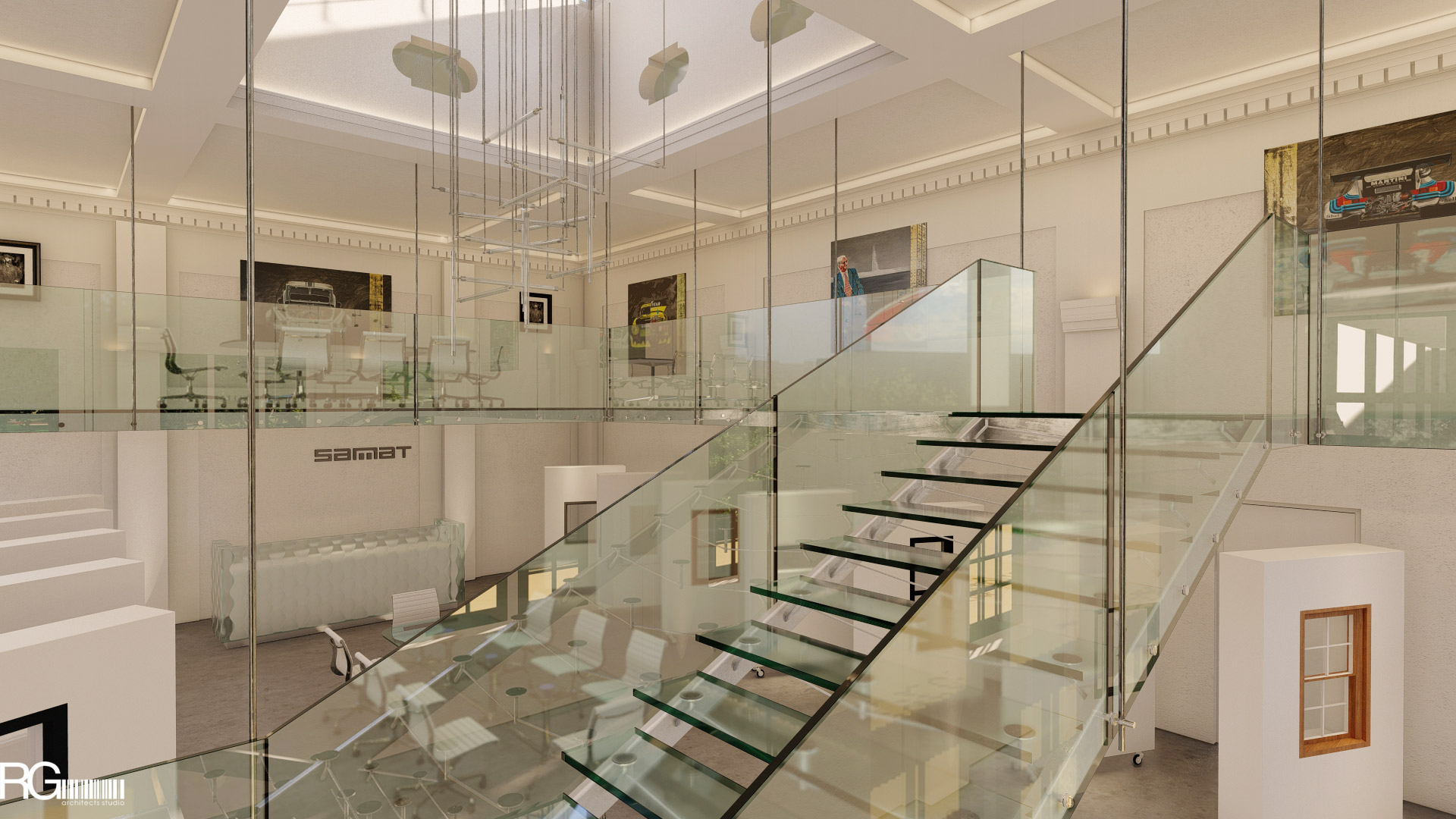 Návrh interiéru showroomu firmy SAMAT v Jiřetíně pod Jedlovou od RG architects studio (2)
