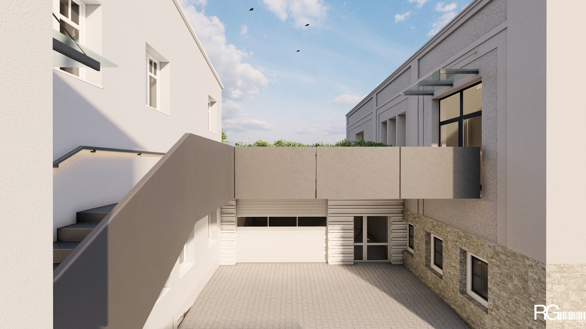 Návrh interiéru showroomu firmy SAMAT v Jiřetíně pod Jedlovou od RG architects studio (venkovní lávka) (11)