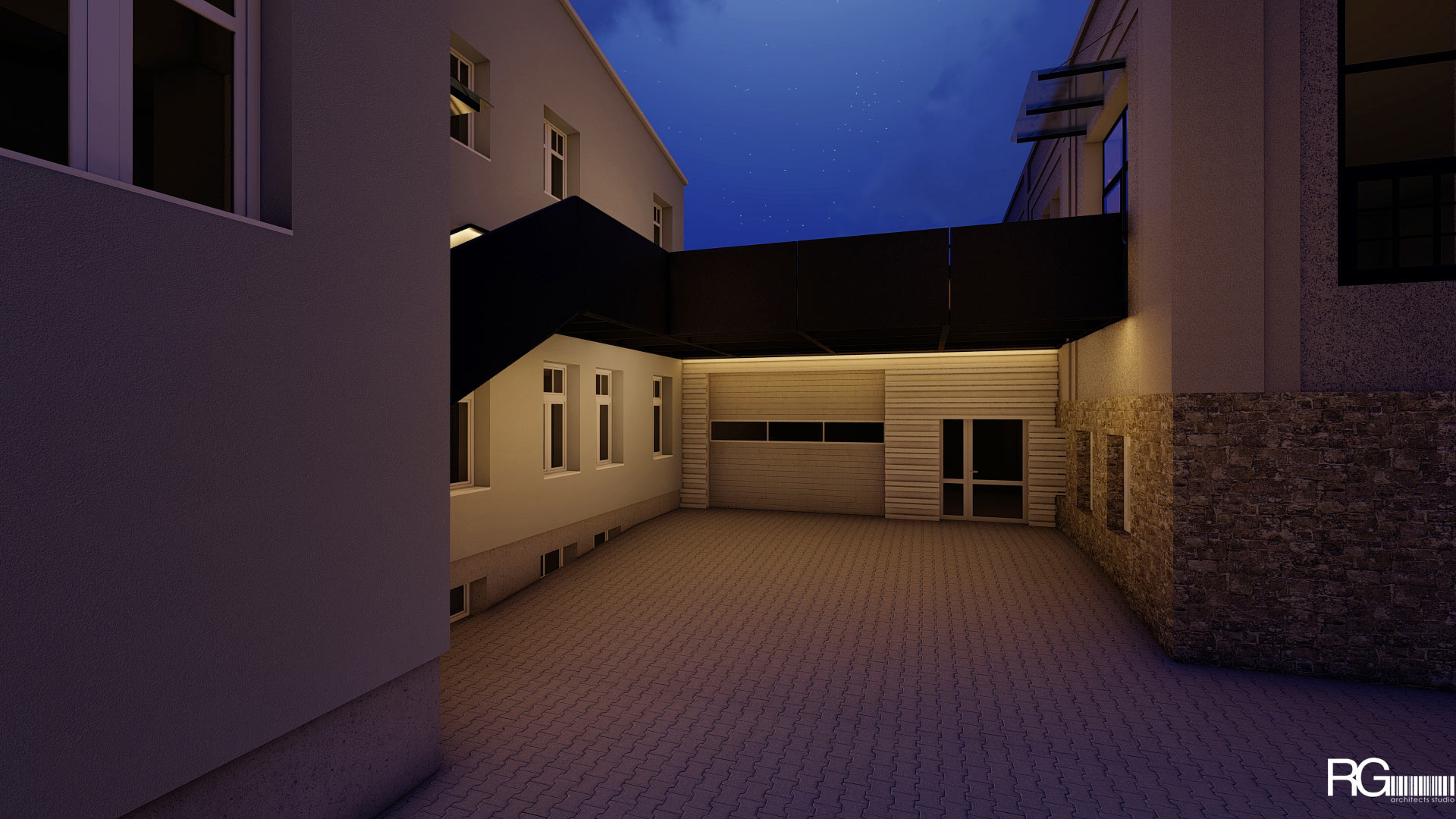 Návrh interiéru showroomu firmy SAMAT v Jiřetíně pod Jedlovou od RG architects studio (venkovní lávka) (14)