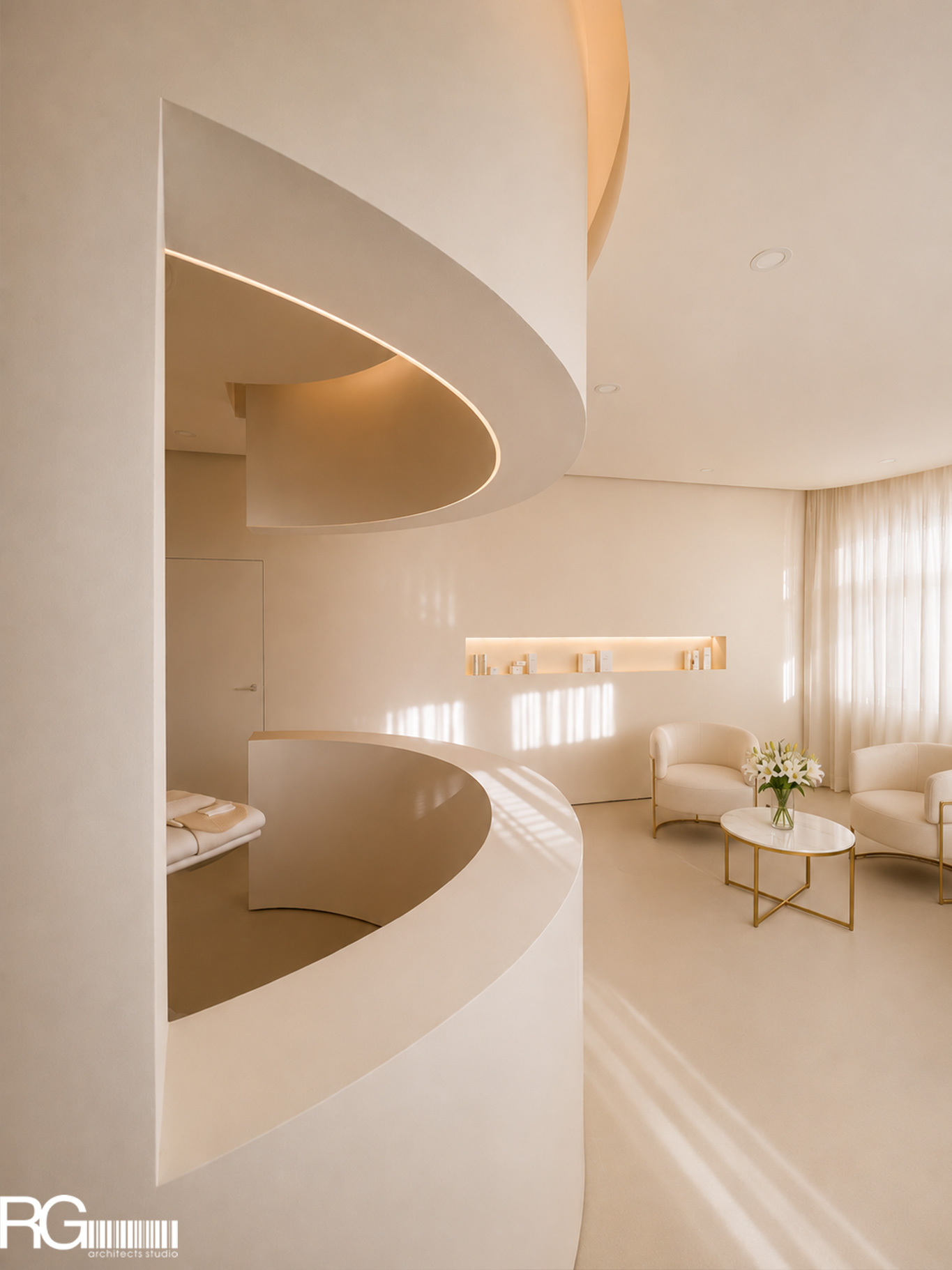 Realizace interiéru kosmetického studia LOLA cosmetic, Varnsdorf od RG architects studio 1