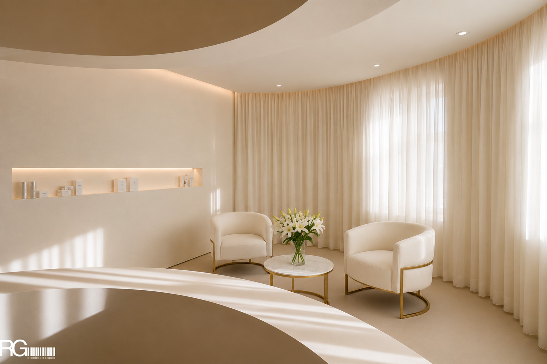 Realizace interiéru kosmetického studia LOLA cosmetic, Varnsdorf od RG architects studio 3
