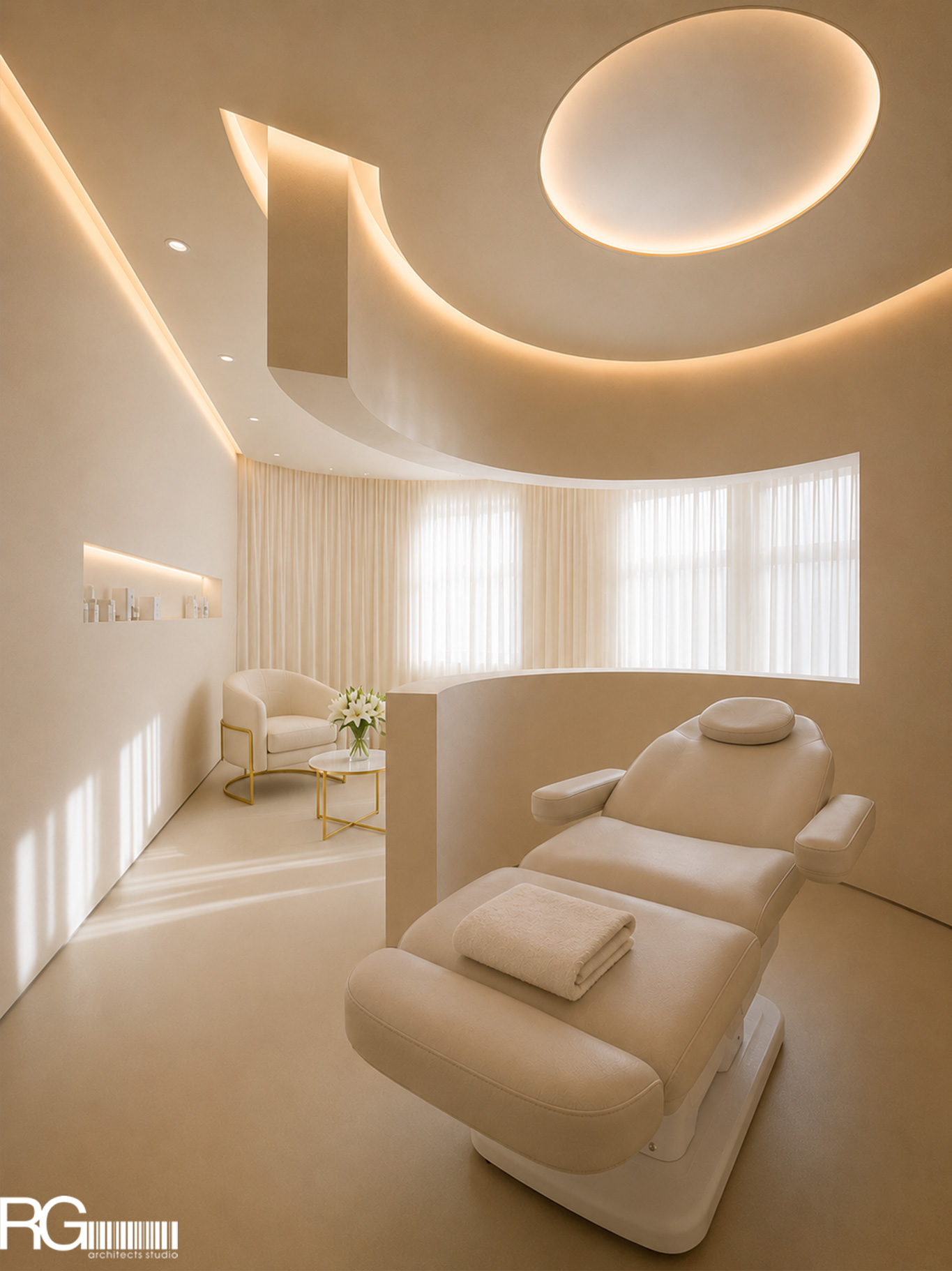 Realizace interiéru kosmetického studia LOLA cosmetic, Varnsdorf od RG architects studio 4