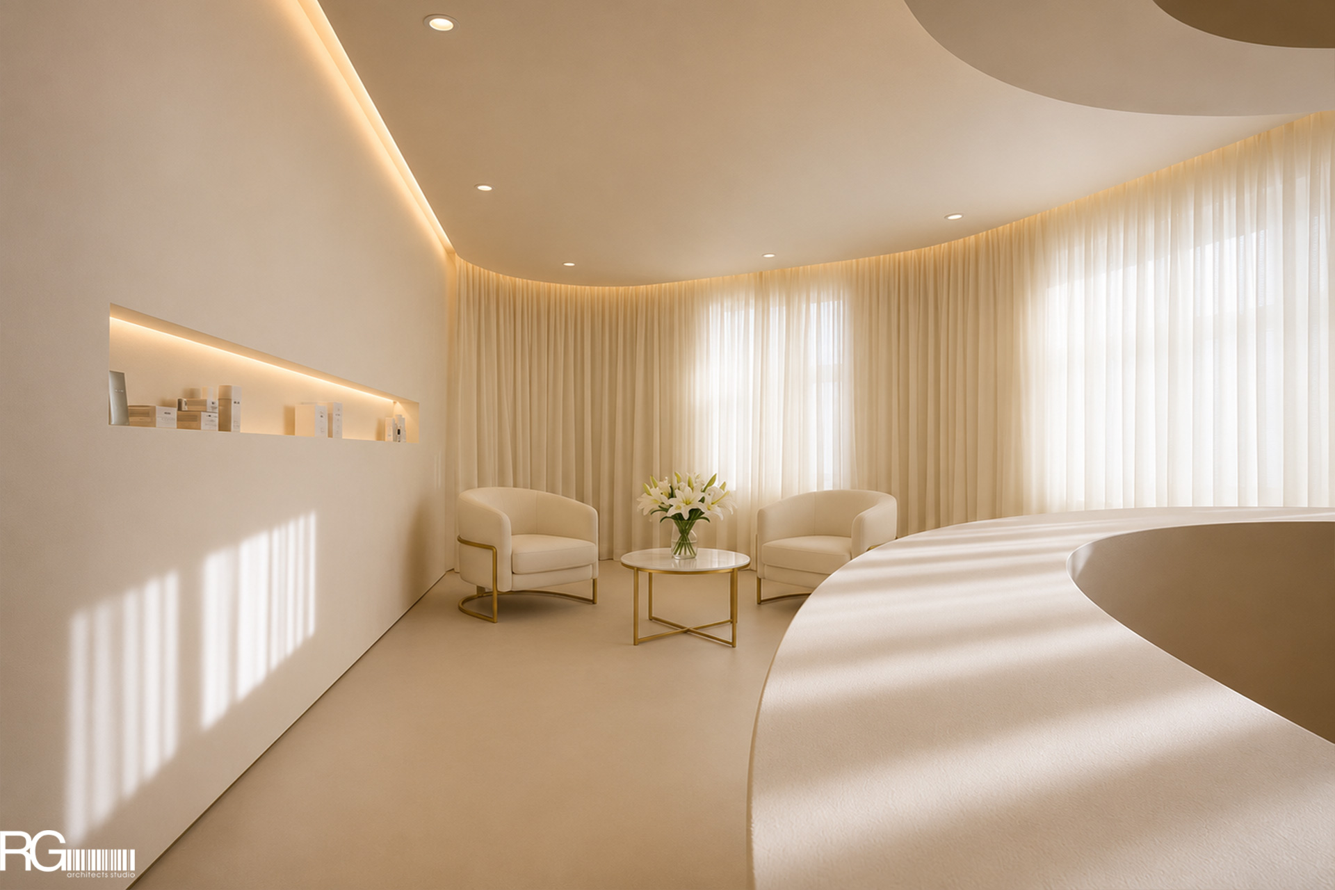 Realizace interiéru kosmetického studia LOLA cosmetic, Varnsdorf od RG architects studio 8
