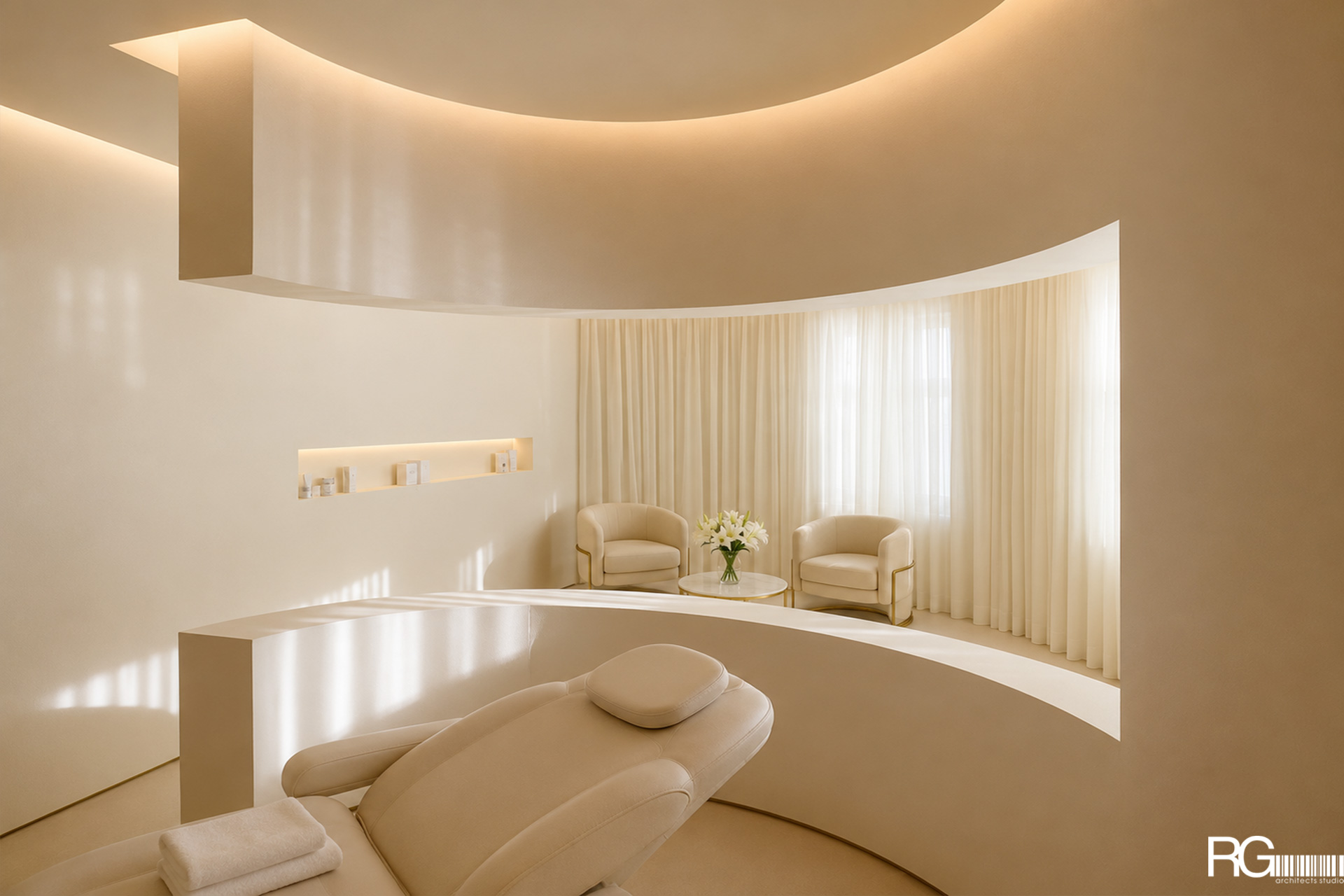 Realizace interiéru kosmetického studia LOLA cosmetic, Varnsdorf od RG architects studio 9