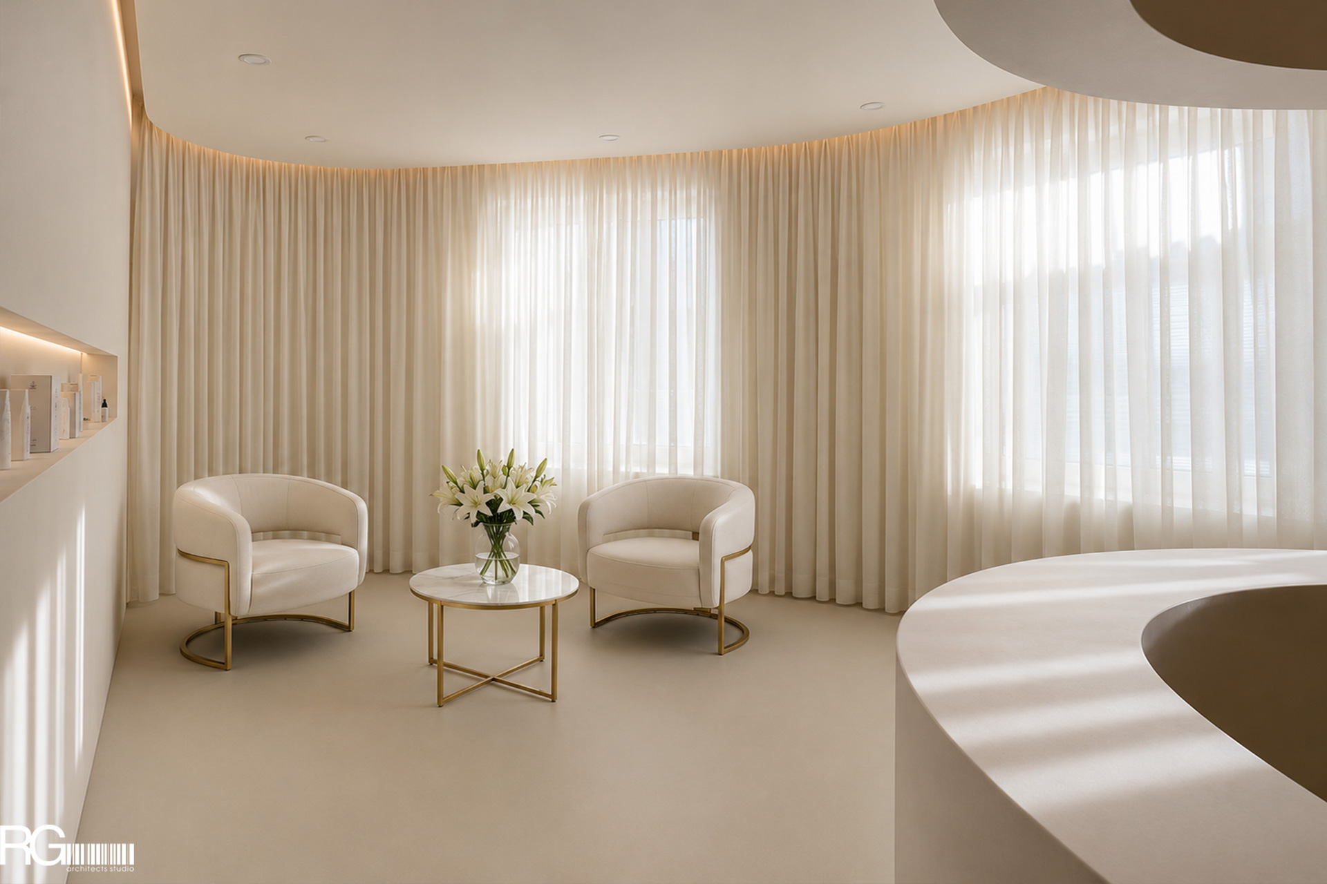 Realizace interiéru kosmetického studia LOLA cosmetic, Varnsdorf od RG architects studio 10