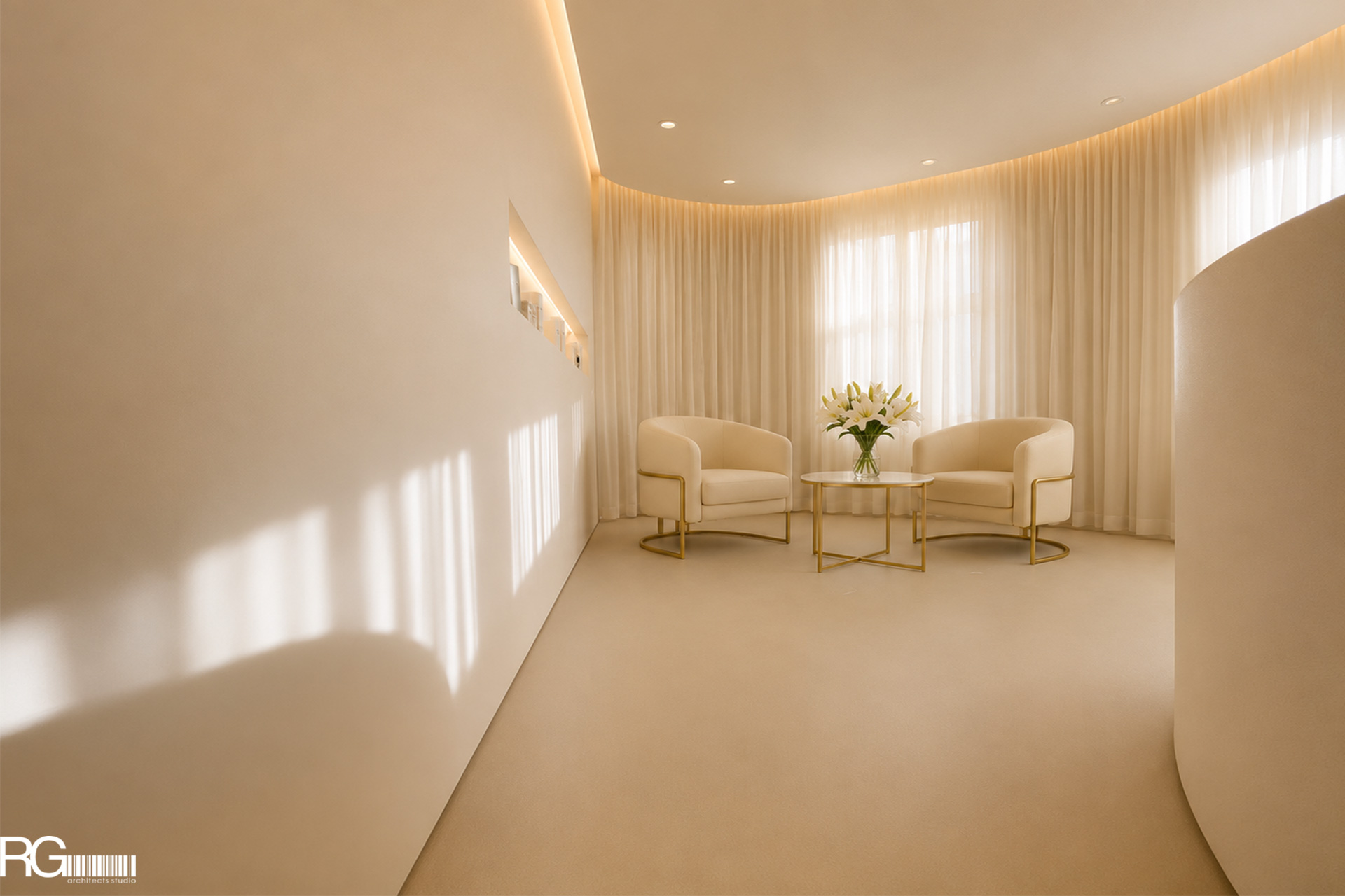 Realizace interiéru kosmetického studia LOLA cosmetic, Varnsdorf od RG architects studio 13