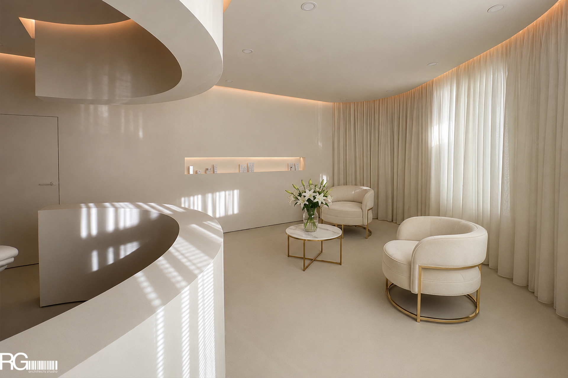 Realizace interiéru kosmetického studia LOLA cosmetic, Varnsdorf od RG architects studio 14