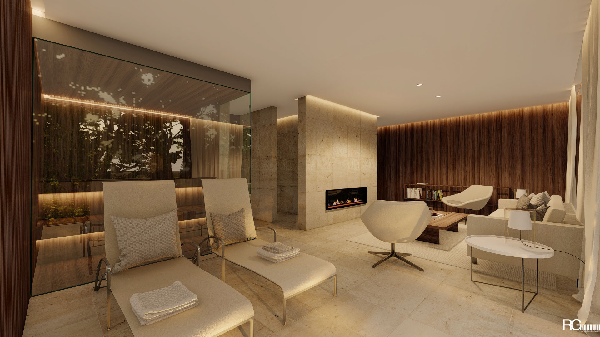 Návrh interiéru wellness zóny v rodinném domě v Liberci, od RG architects studio (03)