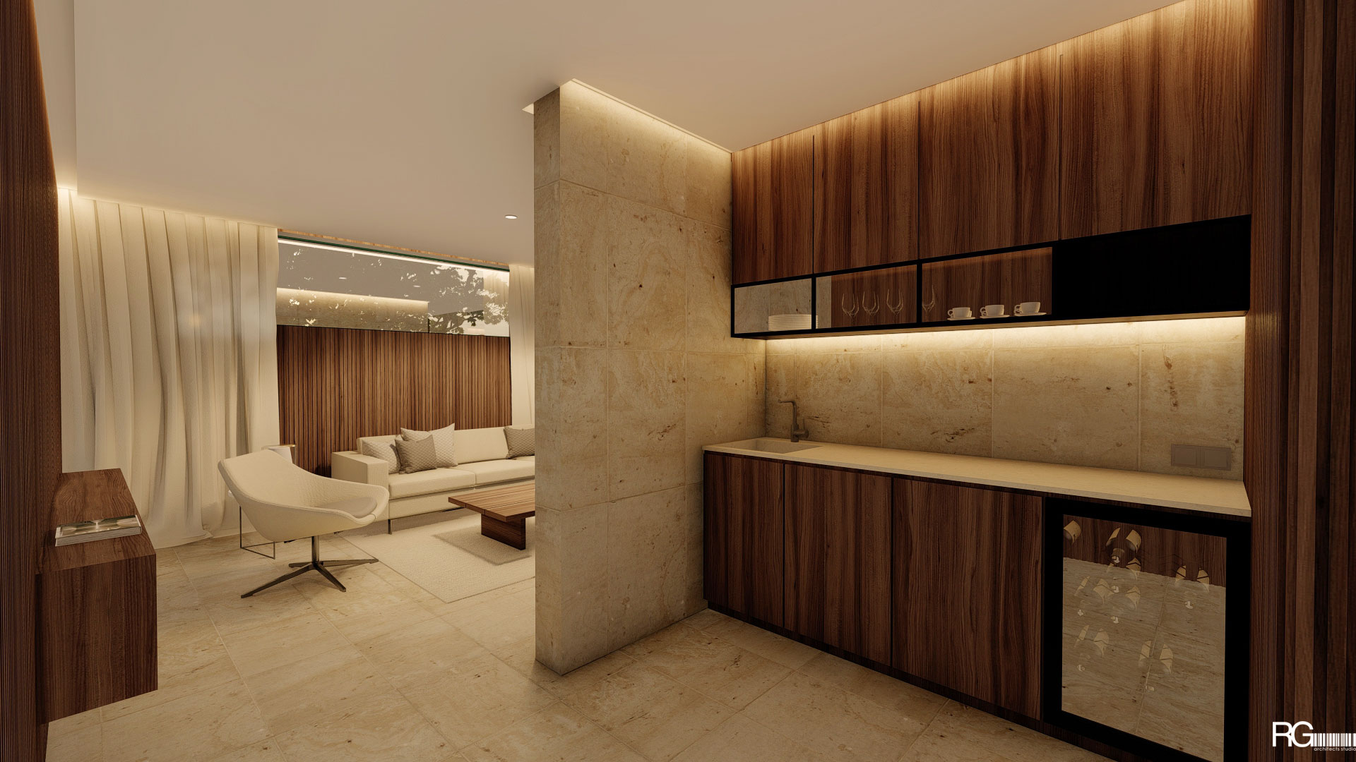 Návrh interiéru wellness zóny v rodinném domě v Liberci, od RG architects studio (04)