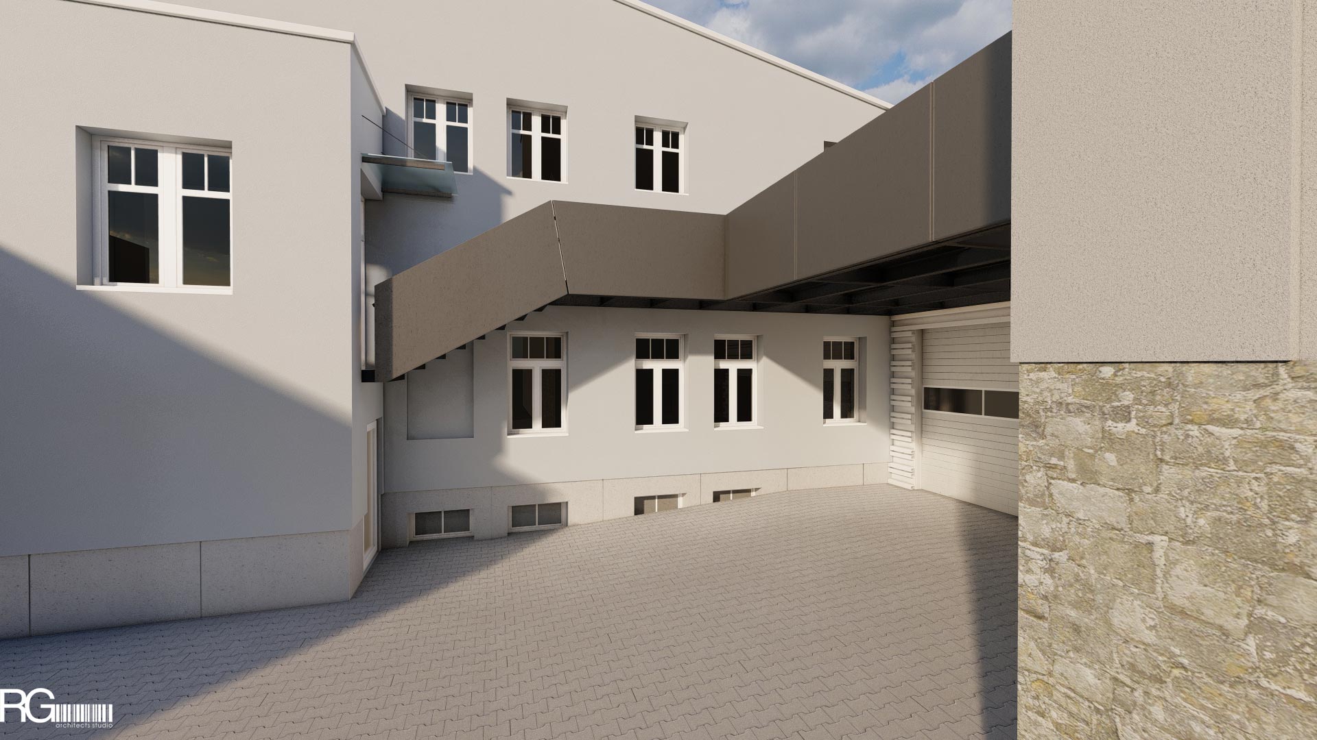 Propojovací lávka administrativních budov ve firmě SAMAT, Jiřetín pod Jedlovou, RG architects studio 01