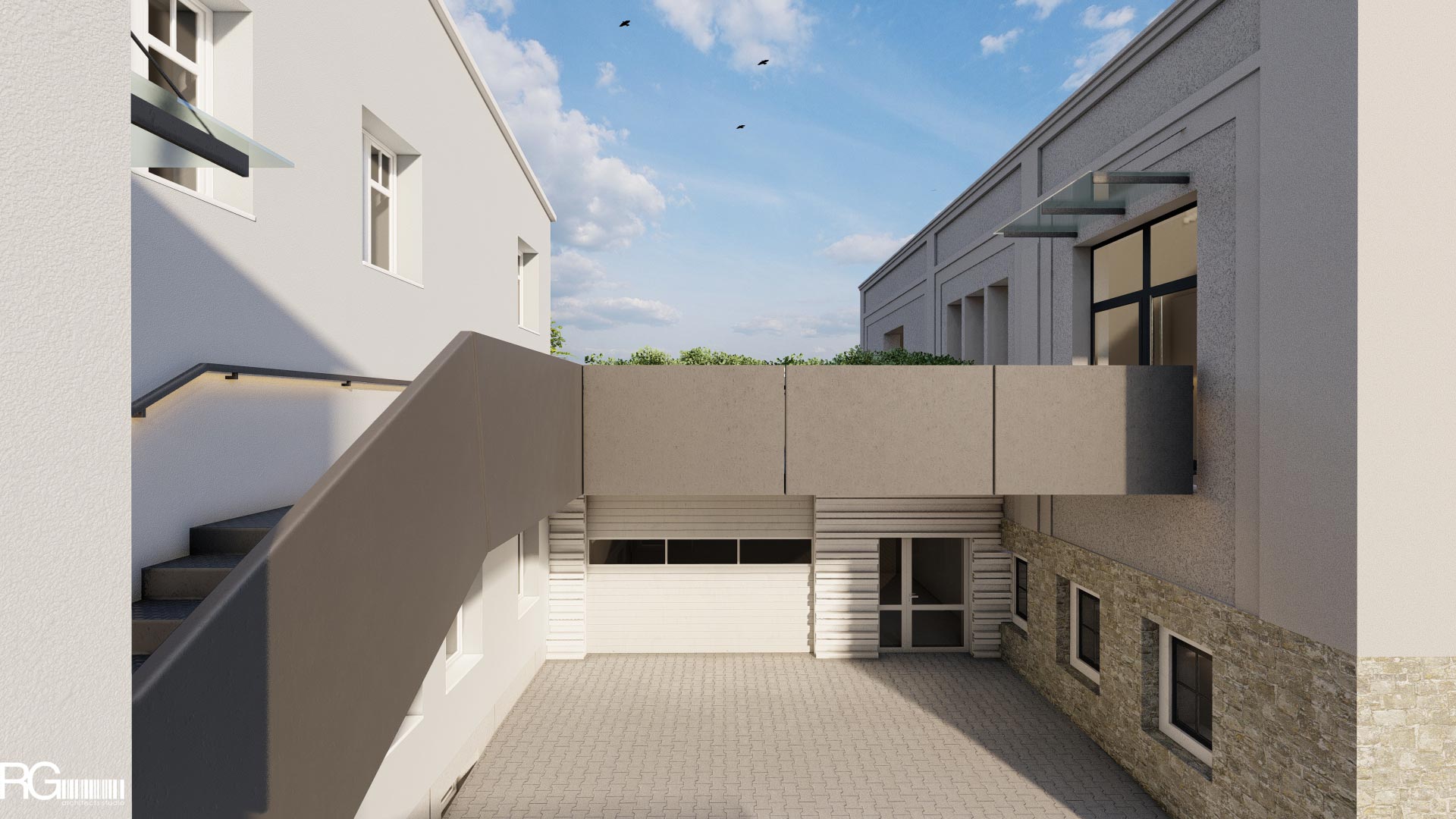 Propojovací lávka administrativních budov ve firmě SAMAT, Jiřetín pod Jedlovou, RG architects studio 03