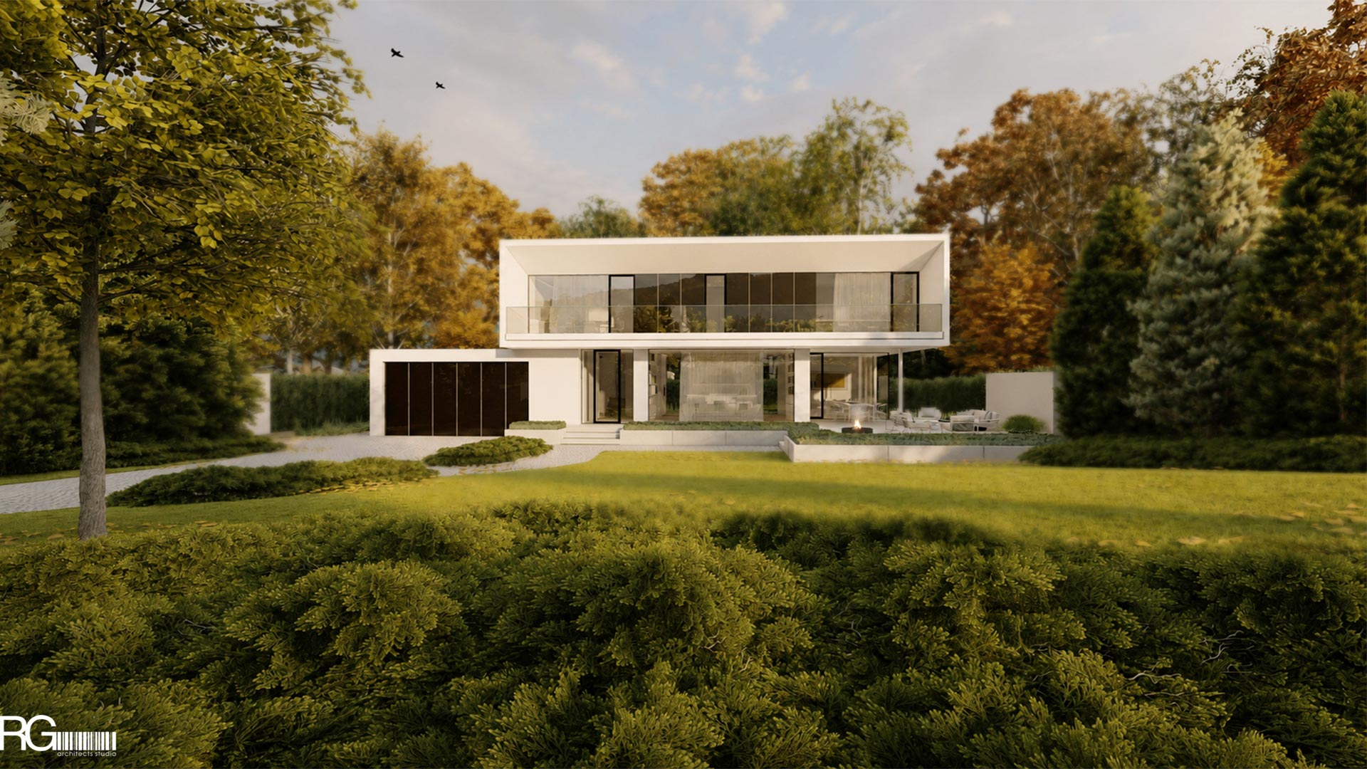 Projekt rodinné vily v Liberci-Doubí, vizualizace od RG architects studio