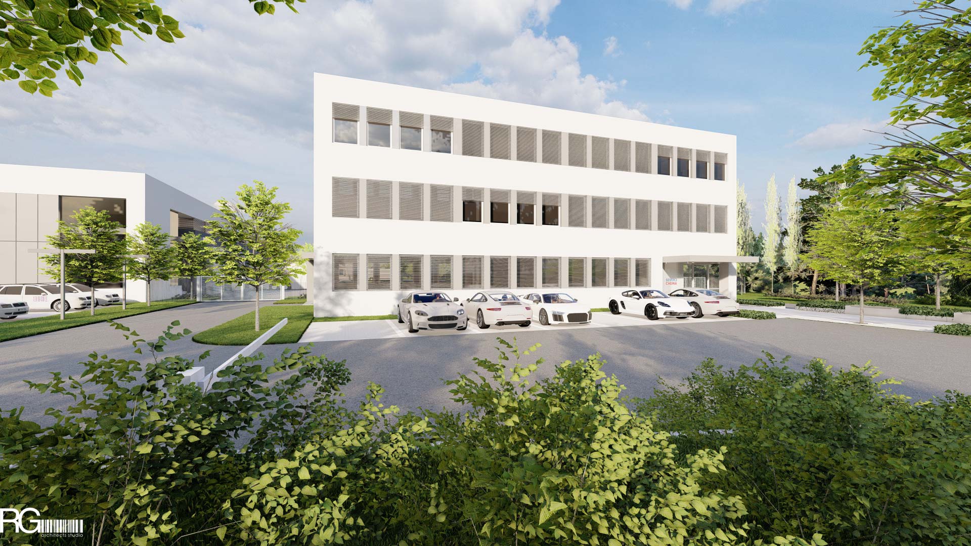 Severochema Liberec, návrh venkovních úprav od RG architects studio 03