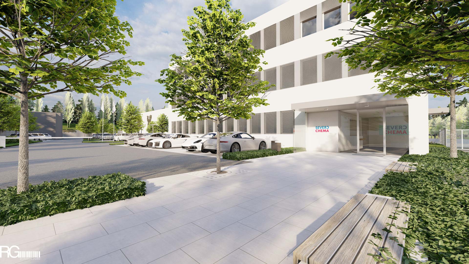 Severochema Liberec, návrh venkovních úprav od RG architects studio 05