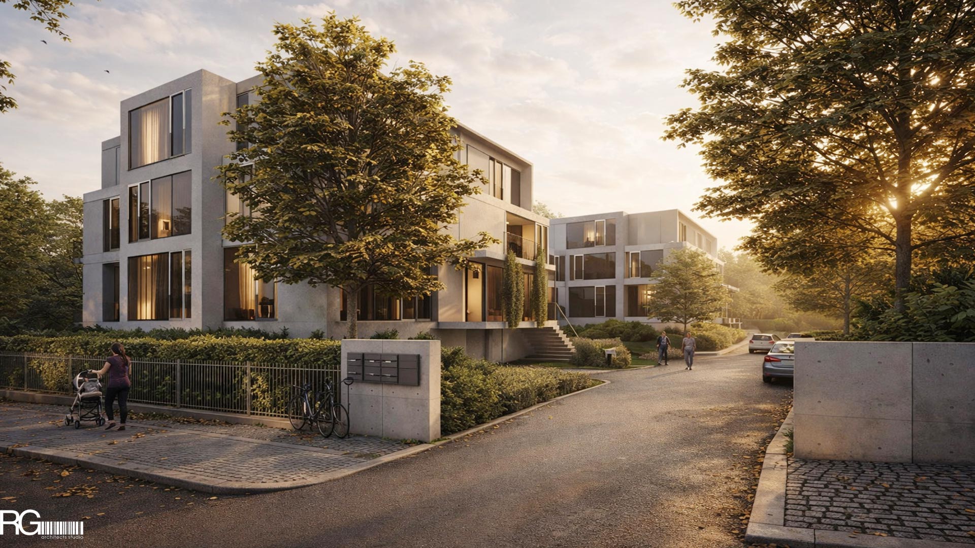 Projekt výstavby dvou viladomů, ul. Jiříkovská, Rumburk, od RG architects studio