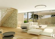 Projekt dvoupodlažního rodinného domu ve Vilsnicích u Děčína od architekta Radomíra Grafka (interiér).