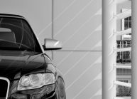 Návrh autocentra AUTOPARTNER od architekta Radomíra Grafka v neotřelé, ale zároveň jednoduché designové formě (detail 4).