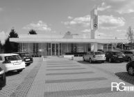 Návrh autocentra AUTOPARTNER od architekta Radomíra Grafka v neotřelé, ale zároveň jednoduché designové formě.