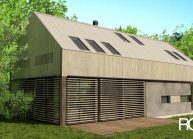 Rodinný dům od architekta Radomíra Grafka – soudobá architektonická forma v tradiční venkovské zástavbě, vizualizace.