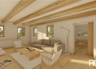 Návrh interiéru bytu v podstávkovém domu od architekta Radomíra Grafka