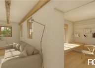 Návrh interiéru bytu v podstávkovém domu od architekta Radomíra Grafka