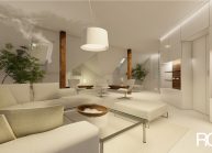 Interiér obývacího pokoje v RD v Rumburku od architekta Radomíra Grafka – vizualizace (01).
