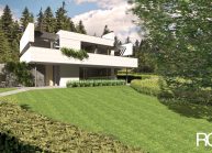 Studie minimalistického rodinného domu v Liberci od architekta Radomíra Grafka, pohled 2